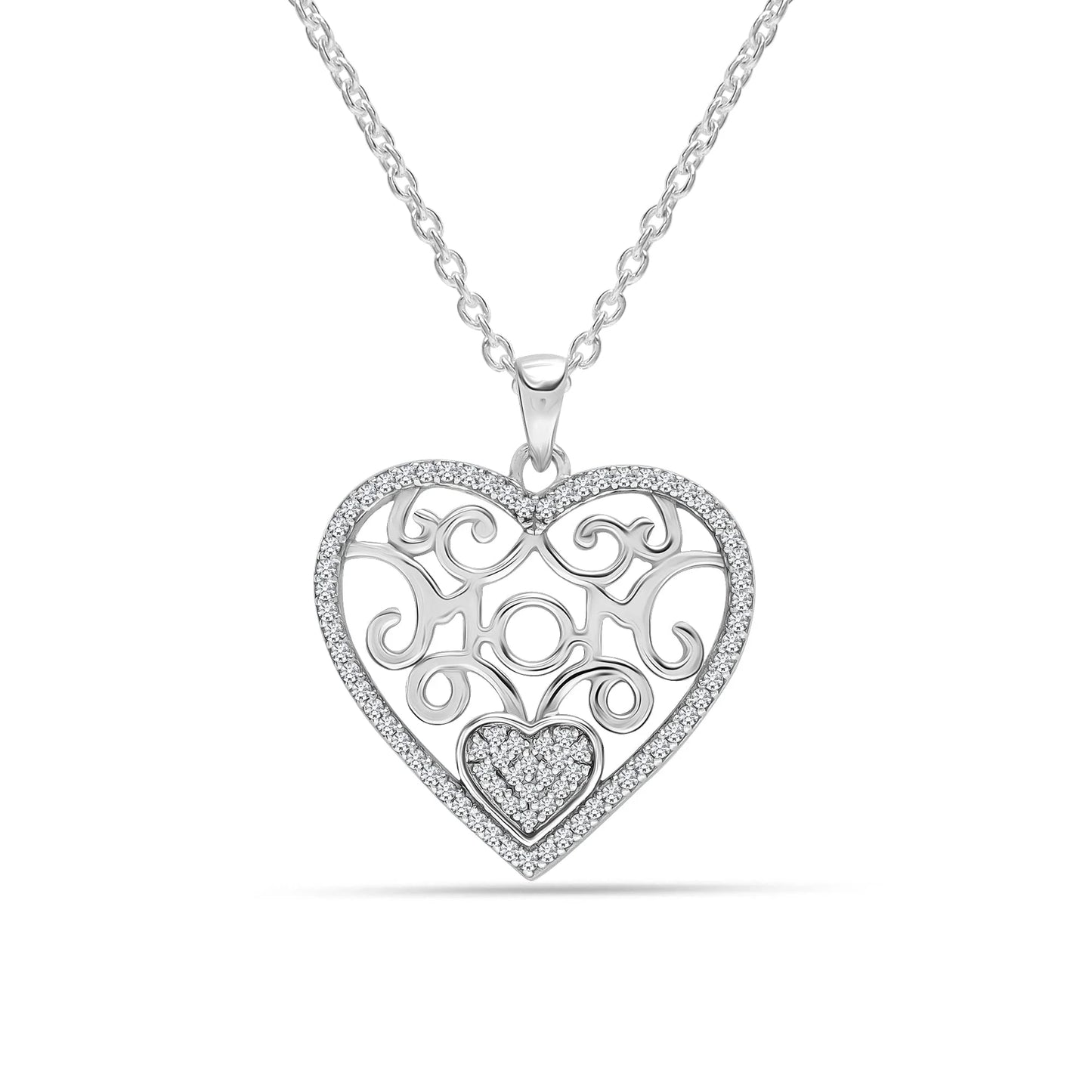 925 Sterling Silver 18K Gold-Plated Diamond-Cut Heart Reversible Necklace for Women and Teen Girls 25MM